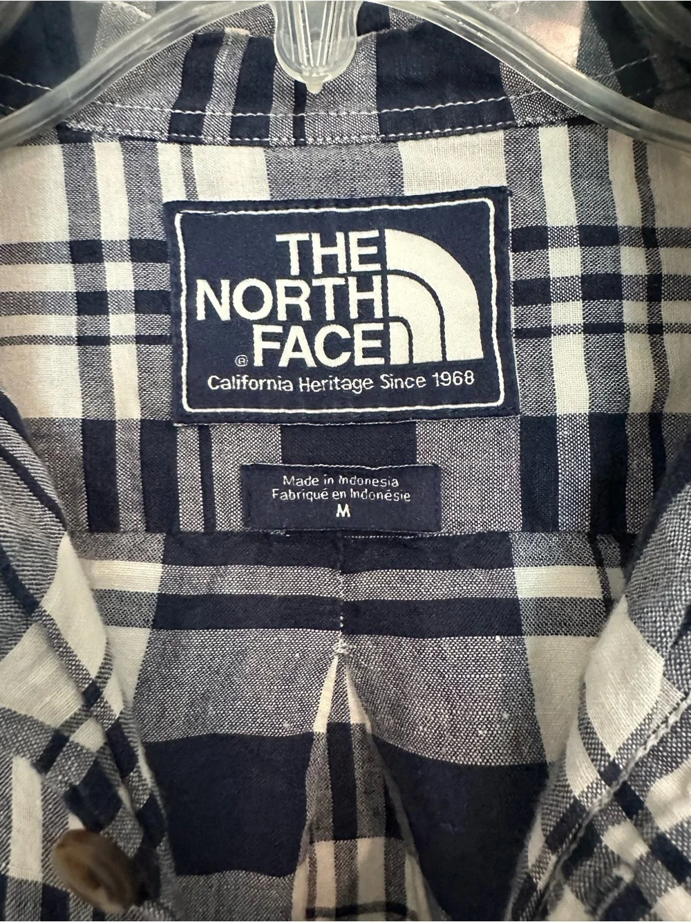 The North Face Navy & White Plaid Button-Down Shirt